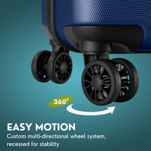 Skyway Epic 2.0 Hardside Lightweight and Durable ABS Shell Luggage, Spacious with Dual Spinning Wheels, Comfort Grip and Expandable, Men and Women
