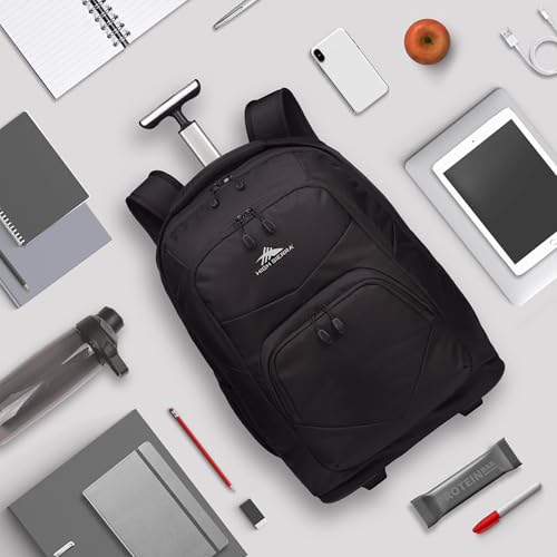High Sierra Freewheel Pro Wheeled Backpack, Rolling Laptop Bag for Travel, Fits most 15” Laptops, 40L, Black