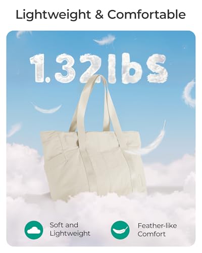BAGSMART Tote Bag for Women, Tote Bag with Zipper Work Tote with Compartments Nurse Shoulder Hanbag for Travel, Gym