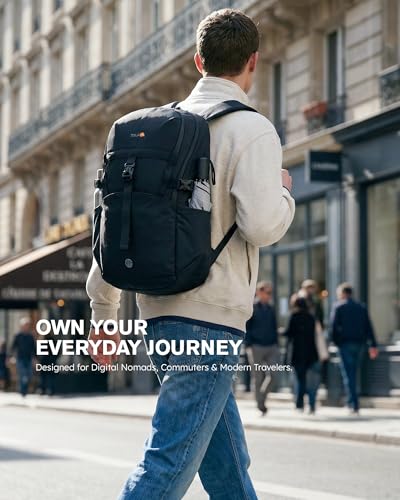 Tolaccea Daypack Backpacks Carry On 30L, Travel Backpack with Waterproof Zippers, Flight Approved Hand Luggage Casual Backpack for Men Women, Durable Bag for Work Business Hiking, Fits 15.6" Laptop