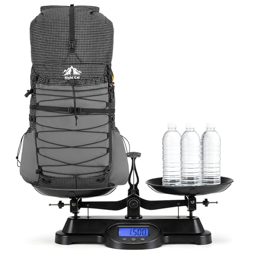 Night Cat Internal-frame Hiking Backpcack: 50L / 60L / 70L Roll Top Lightweight Travel Backpack with Rain Cover for Men Women Hiking Camping Backpacking Black