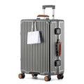 HotWay 20 Inch Carry On Luggage with Leather Handle, PC Zipperless Suitcase with Spinner Wheels and TSA Locks, 22x14x9 Airline Approved Luggage for Travel, Grey