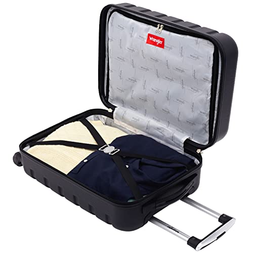 Wrangler 20" Hardside Spinner Carry-On Luggage, Black