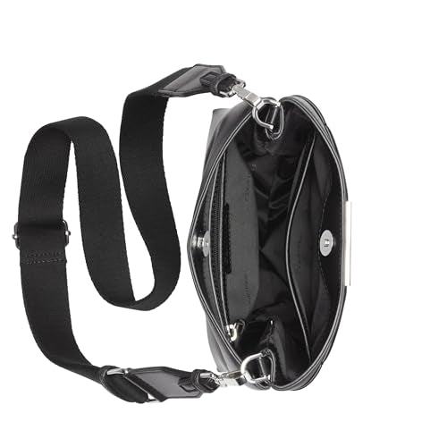 Calvin Klein Soma North/South Messenger Crossbody, Black/Silver, One Size