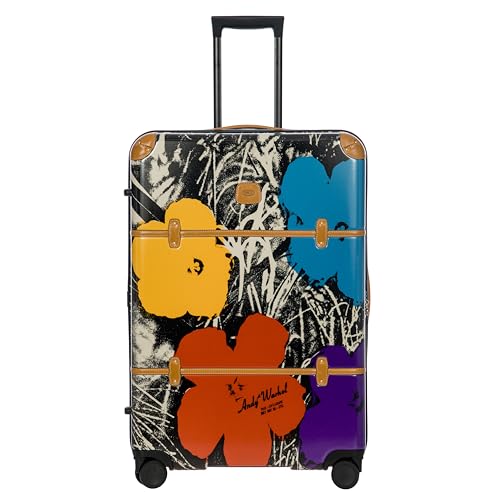 Bric's Andy Warhol Checked Luggage – Travel as Art Marilyn Print, Luxury Suitcase with Leather Trim, 360° Silent Wheels, Lightweight Hard Structure, 30 Inch, Black