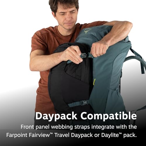 Osprey Farpoint Trek 55L Men's Travel Backpack - Hybrid Backpacking & Travel Bag with Internal Organization, Black