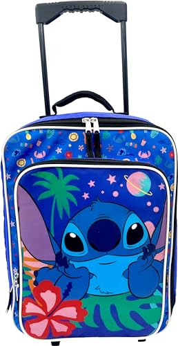 Fast Forward Kid's License 16" Soft Side Wheeled Pilot Case- Rolling Luggage (Stitch)