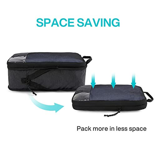 BAGSMART 2 Set Compression Packing Cubes for Travel, Lightweight Luggage Organizer Bags, Durable Space Saver Bags Travel Essentials