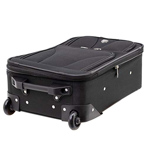 Travelers Club 3 Piece Bowman Luggage Set, Black Carry