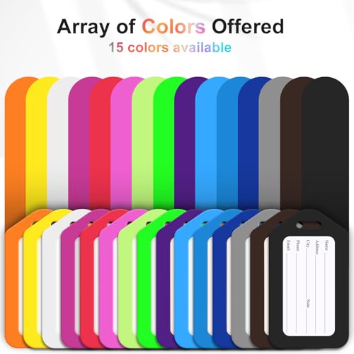 Sodsay 10 Pack Luggage Tag Bright Luggage Tags for Suitcases Bag Tags Name Tags for Kids Travel Accessories Must Haves by Sodsay (Colorful)