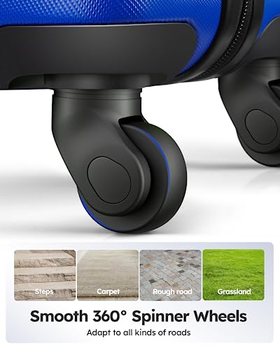 Suitour Luggage 3 Piece Sets Hard Shell Luggage Set with Spinner Wheels, TSA Lock, 20 24 28 inch Travel Suitcase Sets, Bright Blue