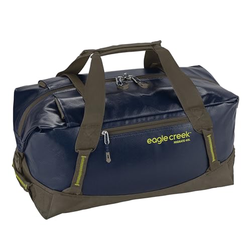 Eagle Creek Migrate 40L Duffel Bag Lightweight, Durable Travel Duffel Weather-Resistant Fabric Comfortable Shoulder Straps - Rush Blue