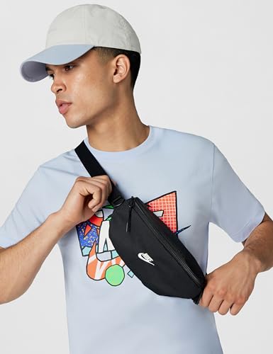 Nike Heritage Waistpack 2.0 (Small), Black/Black/White, MISC