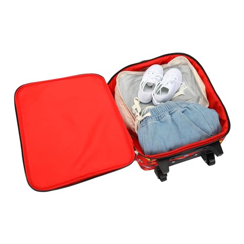 Bioworld Cars Lightning McQueen Kids' 4-Piece Travel Set With Suitcase, Duffle Bag, Toiletries Case, and Luggage Tag