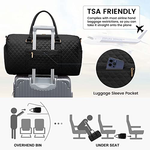 LOVEVOOK Travel Duffle Bag,Weekender Bags for Women Overnight Bag with Shoe Compartment, Carry on with Toiletry Bag,Duffel Bag with Wet Pocket,Hospital Bags for Labor and Delivery