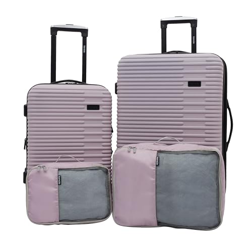 kensie Women's Hillsboro Luggage & Travel Bags Set, Burnished Lilac, 4 Piece Set