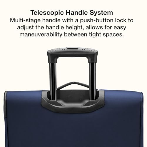 U.S. Traveler Anzio Softside Expandable Luggage with Spinner Wheels, Navy, 30-Inch Large