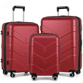 TILYMOL Luggage Sets 3 Piece with Spinner Wheel, Hardside Suitcase Set with TSA Lock, Expandable Lightweight Travel Luggage for Women, Burgundy
