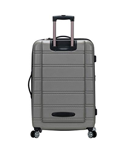Rockland Melbourne Hardside 3 Piece Expandable Spinner Wheel Luggage Set, (20"/24"/28"), Silver