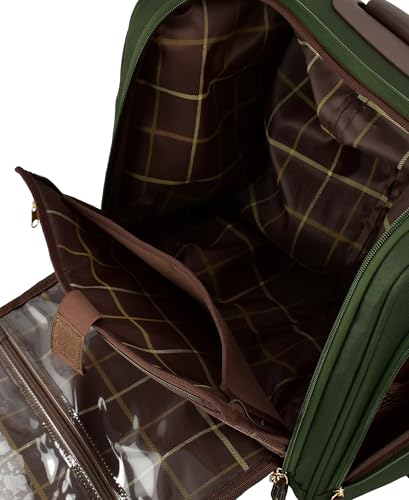 London Fog Nottingham 15 Inch Under the Seat Bag with Wheels, Olive Chestnut