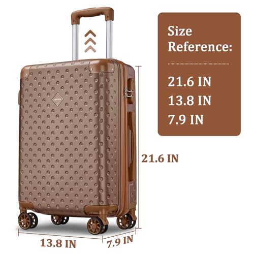 Joyway Luggage 20 Inch Carry On Luggage, Hard Shell Travel Carry On Suitcase Airline Approved,Lightweight Suitcases with Spinner Wheels(20-Inch, Brown)