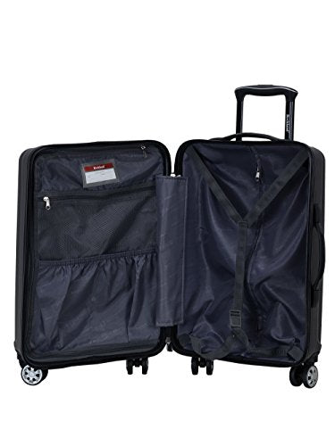 Rockland Horizon Hardside 3 Piece Spinner Wheel Luggage Set, (20"/24"/28"), Black