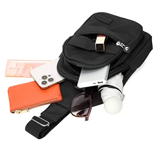 Banelu Small Sling Backpack Crossbody Bags for Women Men, Small Sling Bag Cross Body Bag Fanny Packs Crossbody Purses - Black