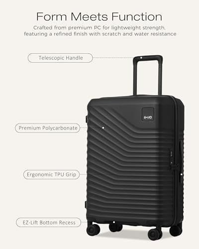 Coolife Luggage 3 Piece Set Hardside Lightweight Suitcases: Upgraded Durable PC Travel Luggage with Dual Spinner Wheels & TSA Lock, 20/24/28 (20'' Expandable Only), Black