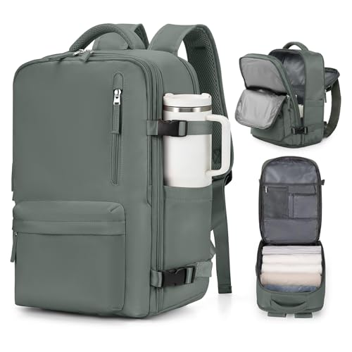 VGCUB Carry on Travel Backpack for Women Men Large Laptop Gym Work Frontier Airlines Personal Item Bag Business Airport Lightweight Backpack Flight Approved Mochilas de Viaje Green