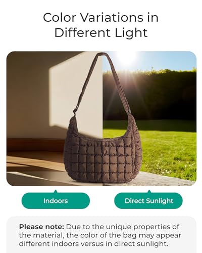 BAGSMART Quilted Crossbody Bags for Women Lightweight Puffer Purse Shoulder Hobo Bag for Daily Use Travel Essentials