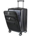KROSER Hardside Expandable Carry On Luggage 22x14x9 Airline Approved With Front Business Pockets, 20 Inch Suitcases with Wheels, Carry on Suitcase with TSA Lock & USB Port, Black