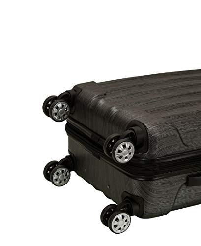 Rockland Santa Fe Hardside Spinner Wheel Luggage Set, Carbon, 3-Piece Set (20/24/28)