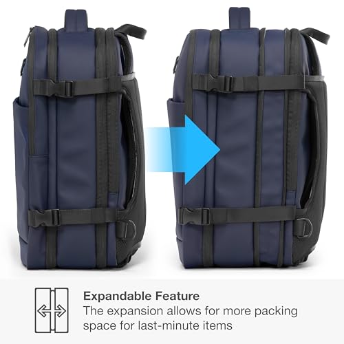Traveler's Choice Markham 27L Backpack, Expandable, Business, Travel, Work, Office, Camping, Hunting, Fishing, Blue, Large