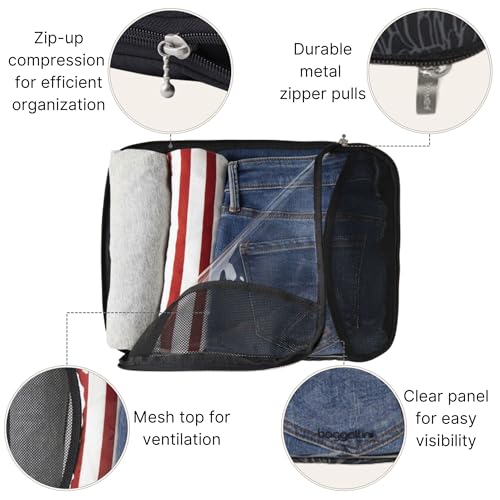 Baggallini Compression Cube 3-piece set - Lightweight Compression Packing Cubes for Travel