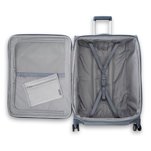 Samsonite UpLIFT Lightweight Medium Checked Softside Luggage with Spinner Wheels - Expandable - Airline-Approved, Polyester Soft Suitcase for Ultra Light Travel - Elemental Blue