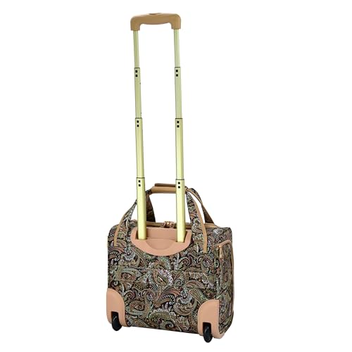 London Fog Mayfair 15 Inch under the Seat Bag, Black Sand Paisley
