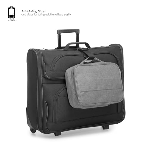 Travel Select Amsterdam Business Rolling Garment Bag, Softside Expandable Rolling 2-Wheeled Suit Carrier, Gray, One Size