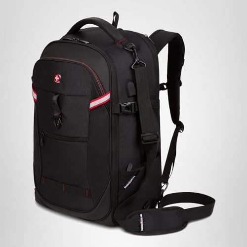 SwissGear 3766 Extra Large 48L Travel Backpack with USB Charging Port, Built-in RFID, Fits 16 Inch Laptop