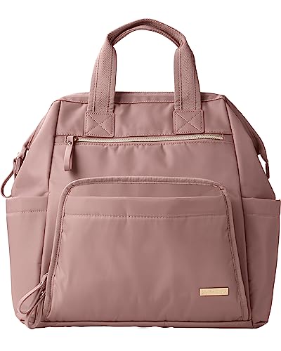 Skip Hop Diaper Bag Backpack: Mainframe Large Capacity Wide Open Structure with Changing Pad & Stroller Attachement, Dusty Rose