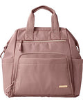 Skip Hop Diaper Bag Backpack: Mainframe Large Capacity Wide Open Structure with Changing Pad & Stroller Attachement, Dusty Rose