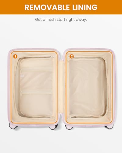 LOVEVOOK Hard Shell Carry On Luggage 22x14x9 Airline Approved with Removable Lining,22 Inch Carry On Suitcase with Spinner Wheel TSA Lock,Lightweight Checked Luggage for Men Women Travel Business Trip
