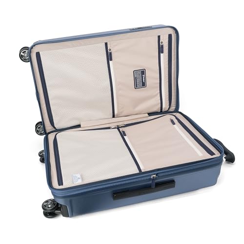 Travelpro Platinum Elite Hardside Expandable Spinner Wheel Luggage TSA Lock Hard Shell Polycarbonate Suitcase, Dark Sky Blue, Checked-Medium 25-Inch