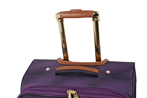 Steve Madden Designer-Gepckkollektion Leichter Softside-Koffer fr Damen und Herren strapazierfhige 50,8 cm groe Tragetasche mit 4 rollenden Spinner-Rdern, Shadow Purple, 20in, Carry on Bag With