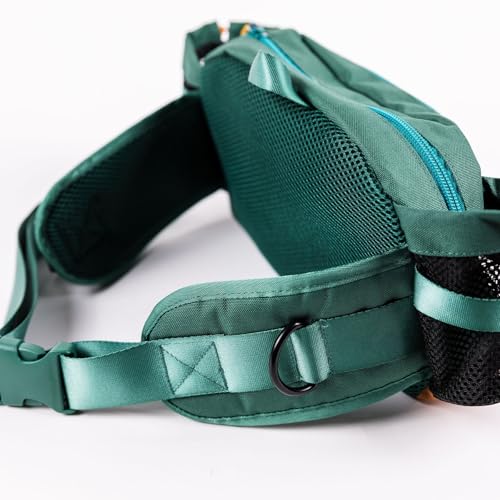 Wilderdog Mega Hip Pack with 3-Liter Capacity, Two Mesh Water Bottle Pockets, Interior Key Loops, Adjustable Straps, and Poop Bag Dispenser (Huckleberry)