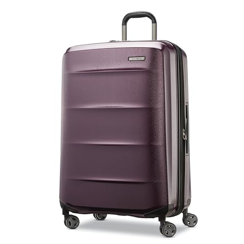 Samsonite Octiv Lightweight Hardshell 28-Inch Large Checked Luggage - Durable & Impact Resistant, 360° Aero Trac Spinner Wheels, Adjustable Telescopic Handle, Expandable, TSA Approved Lock - Purple