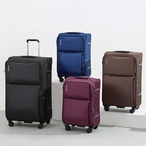 Hanke Softside Expandable 20 Inch Carry On Luggage with Wheels Airline Approved, TSA Luggage Lightweight Rolling Suitcases for Travel Carry On Bag(Blue)