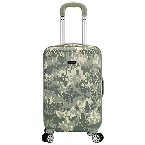 Rockland Safari Hardside Spinner Wheel Luggage, Carry-on 20", Acu Camo