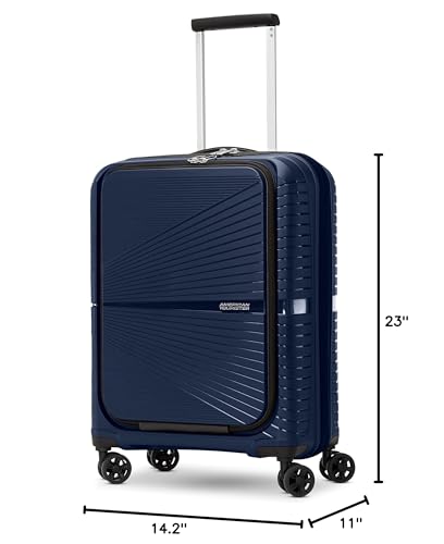 American Tourister Airconic Hardside Expandable Luggage with Spinner Wheels, Navy Blue, Carry-On 20-Inch