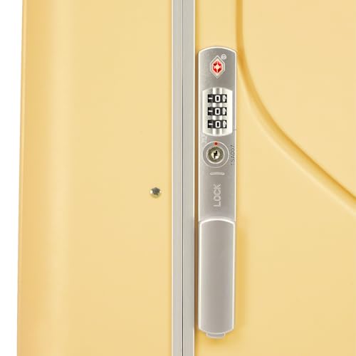 smilesun 20" Carry On Luggage with Seat For Kids & Adults，Hardside Ride On Suitcase with 360°Spinner and TSA Lock For Travel (Yellow, 20")