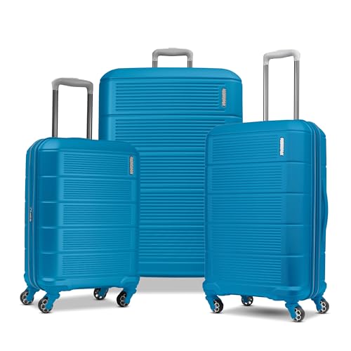American Tourister Stratum 2.0 Expandable Hardside Luggage with Spinner Wheels, Adriatic Sea, 3-Piece Set (20/24/28)